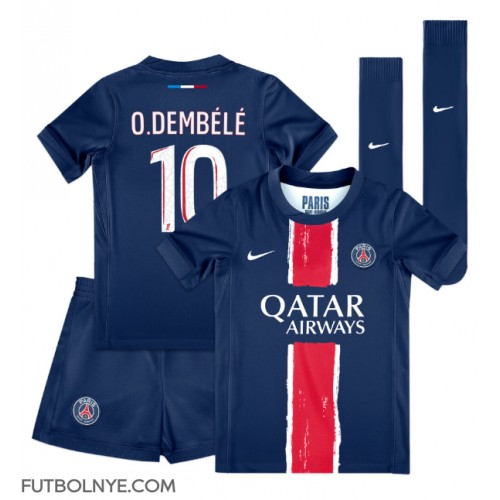 Camiseta Paris Saint-Germain Ousmane Dembele #10 Primera Equipación para niños 2024-25 manga corta (+ pantalones cortos)